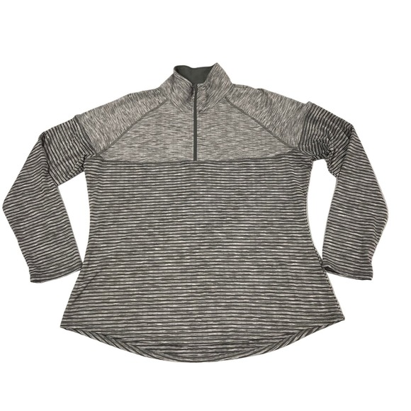 Avia Women’s Quarter Zip Pullover Active Wear Gray/white   XXL (20) - Picture 1 of 5